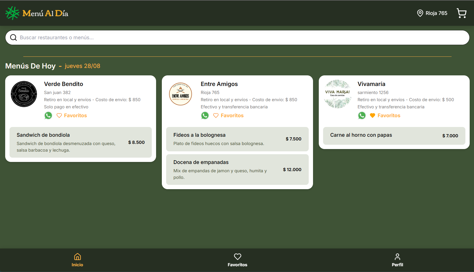Menú Al Día — WebApp (Clientes PWA)