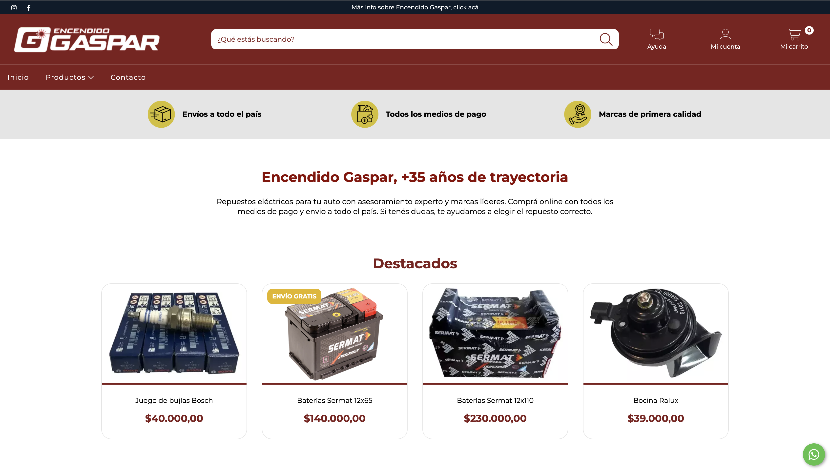 Encendido Gaspar - E-commerce (en progreso)